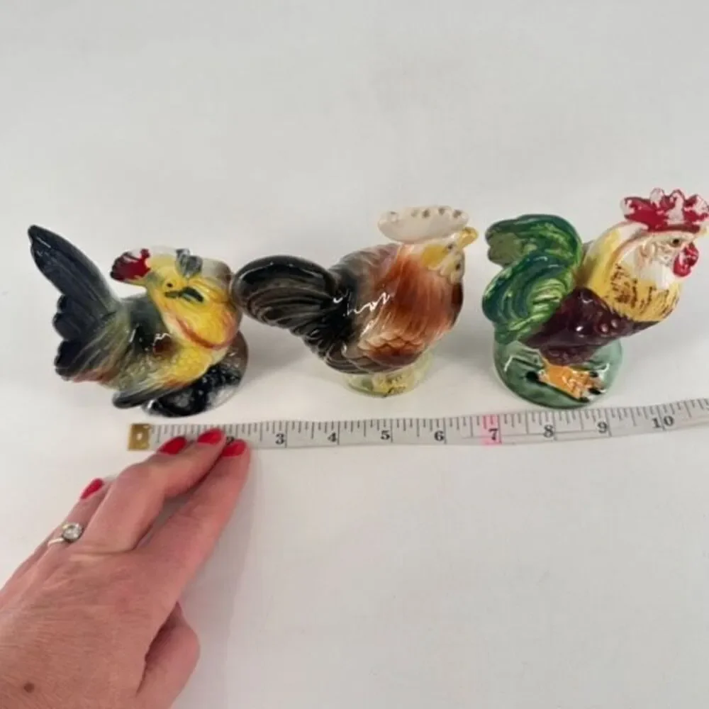 Vintage Rooster &‎ Hen Salt & Pepper Shakers plus bonus Made in Japan